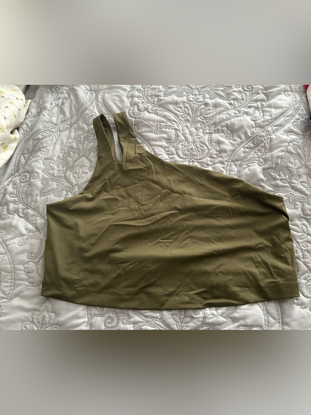 Fabletics Olive Green One-Shoulder Tank